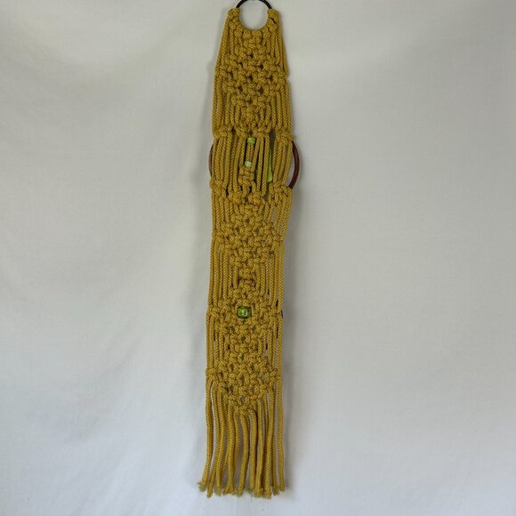 Vintage Macramé w Duncan Ceramics Mushrooms 1975 Towel Hanger - Picture 4 of 5